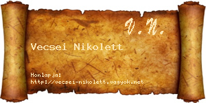 Vecsei Nikolett névjegykártya